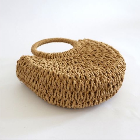 New half moon shaped beach woven straw hanbags - Picture 3 of 6